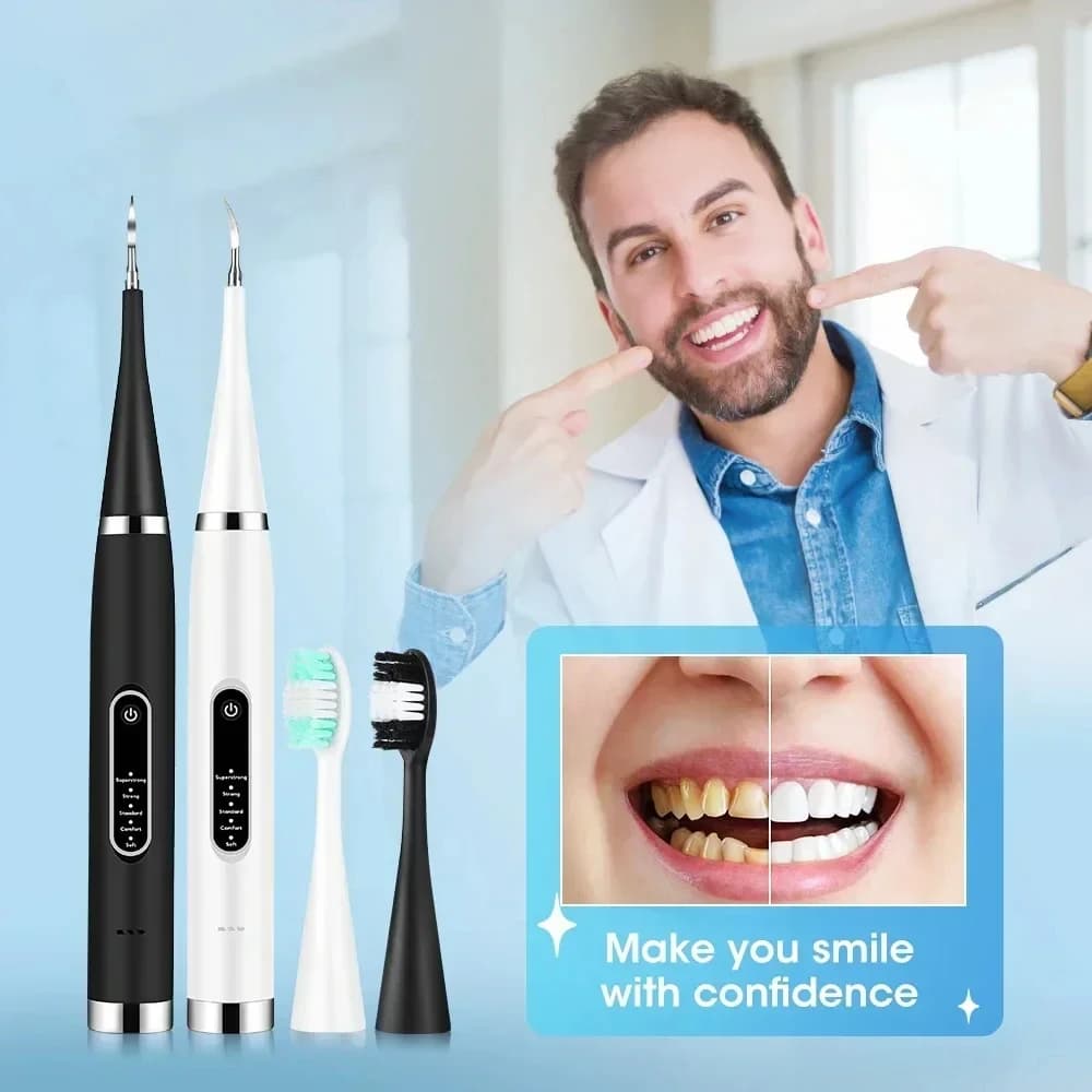 Scalatore Dentale Elettrico a Ultrasuoni, Rimuovi Macchie e Tartaro, Irrigatore Orale, Spazzolino Elettrico, Sbiancamento Denti