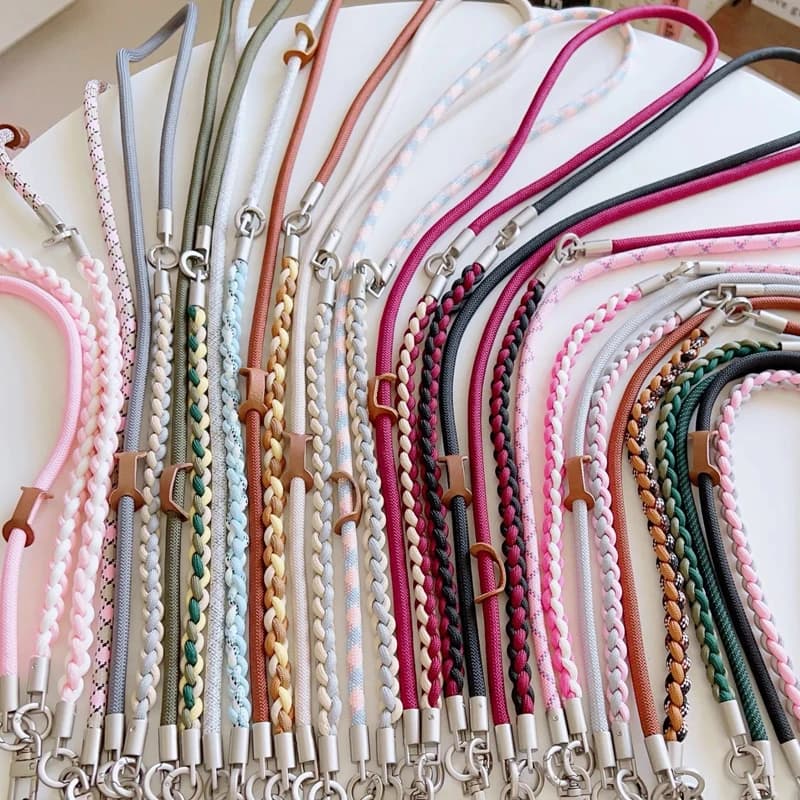 3 in 1 Crossbody Mobile Phone Hanging Rope Neck Lanyard Wrist Strap Removable Belts Woven Universal Phone Lanyard Long