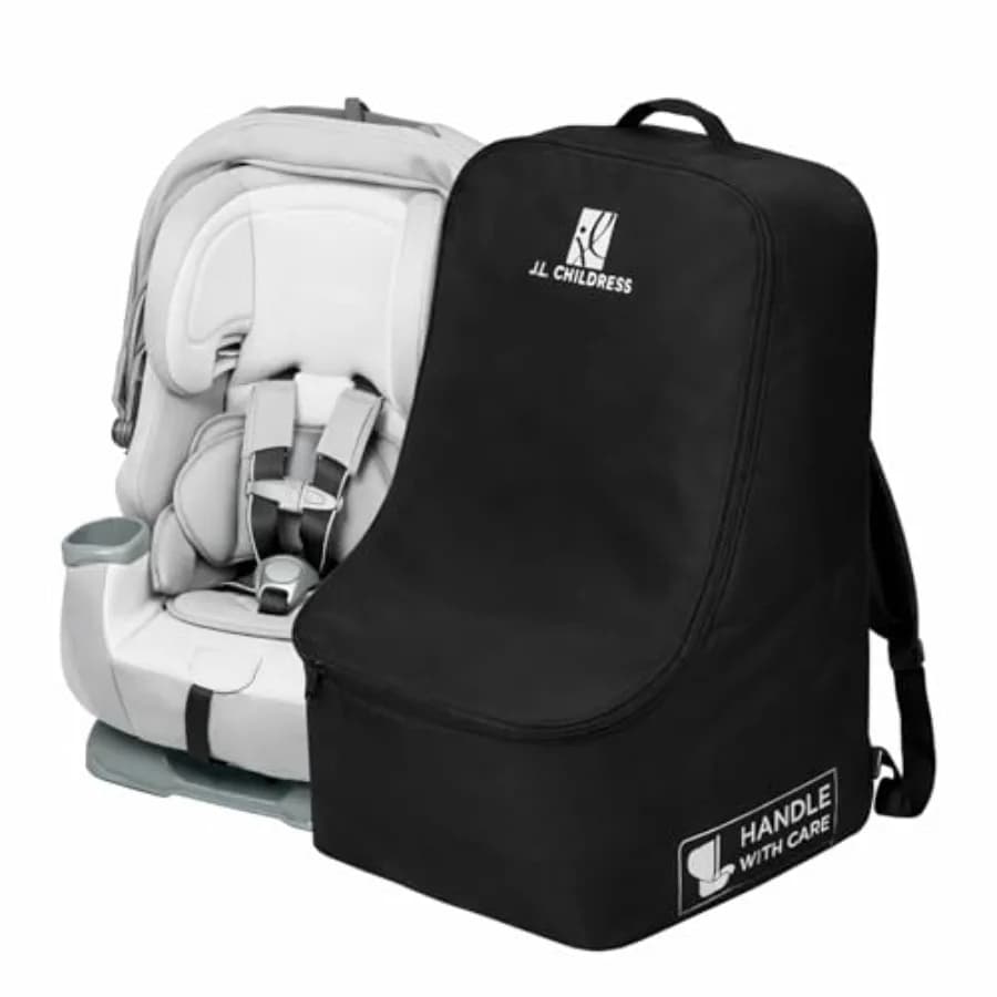 J.L. Borsa da viaggio imbottita Childress per seggiolino auto - Borsa da viaggio per seggiolino auto per aereo, adatta alla maggior parte dei seggiolini per neonati e booster