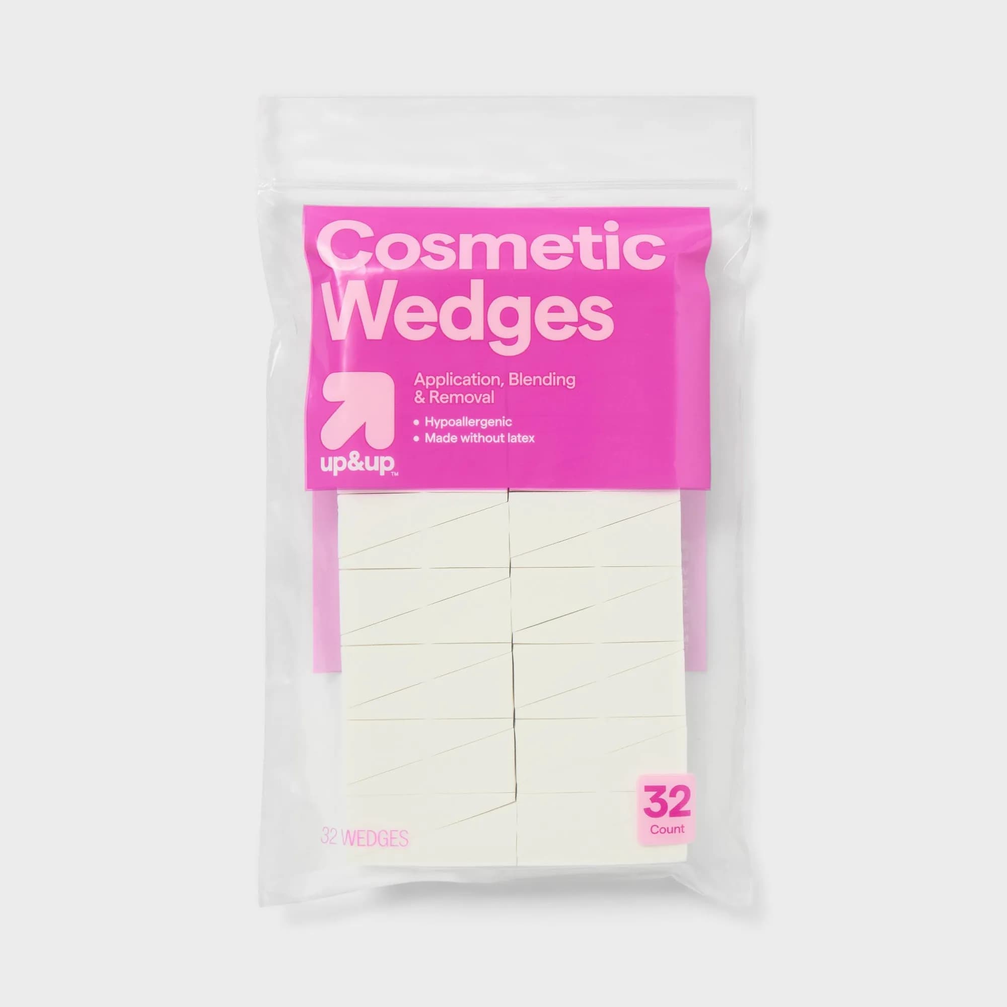 64ct Latex Free Foam Cosmetic Wedges, White Makeup Sponges For Blending Foundation, Concealer And Touch Ups