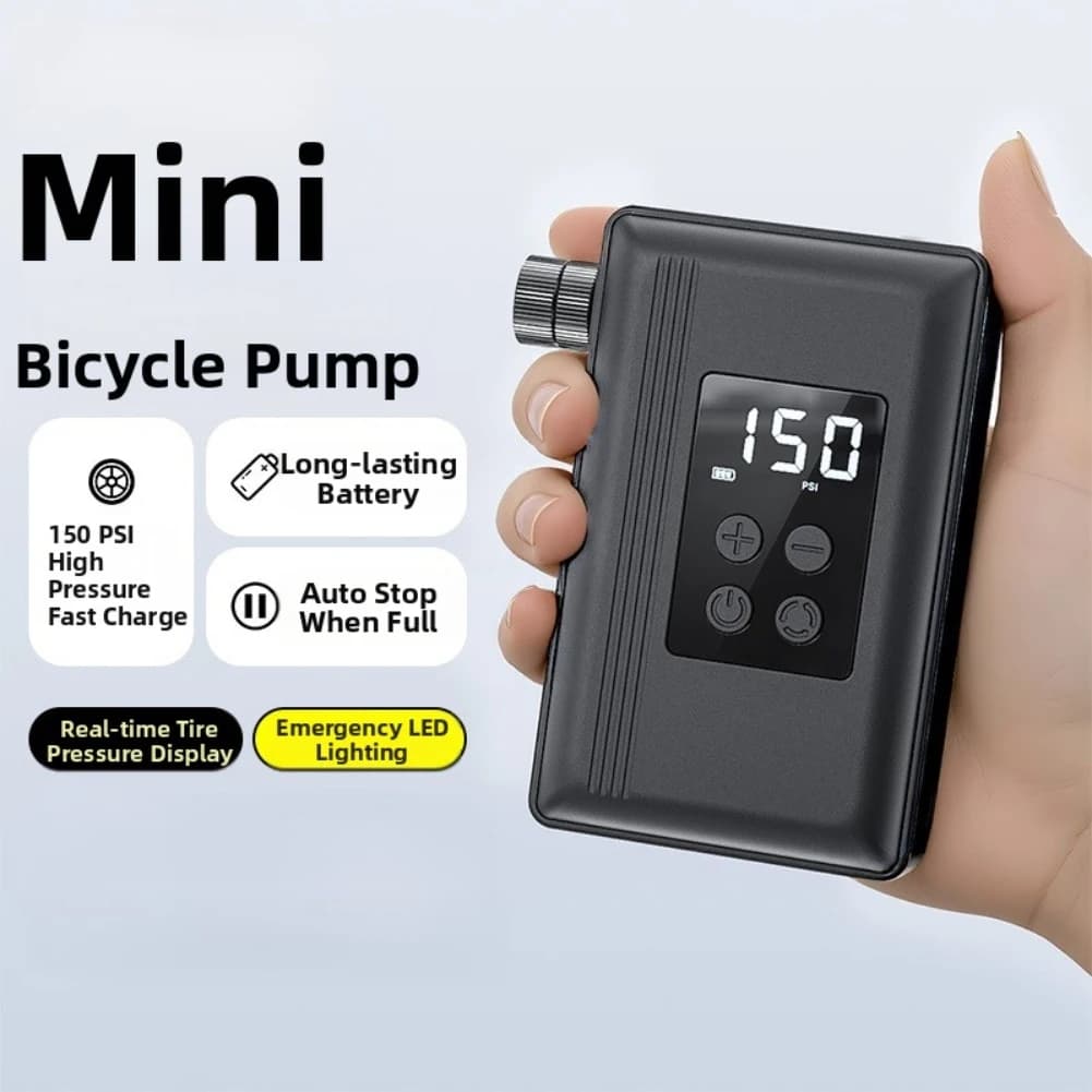 Pompa d'aria portatile per bici con manometro Display digitale Compressore ricaricabile Gonfiatore per pneumatici Pompa portatile Accessorio per ciclismo