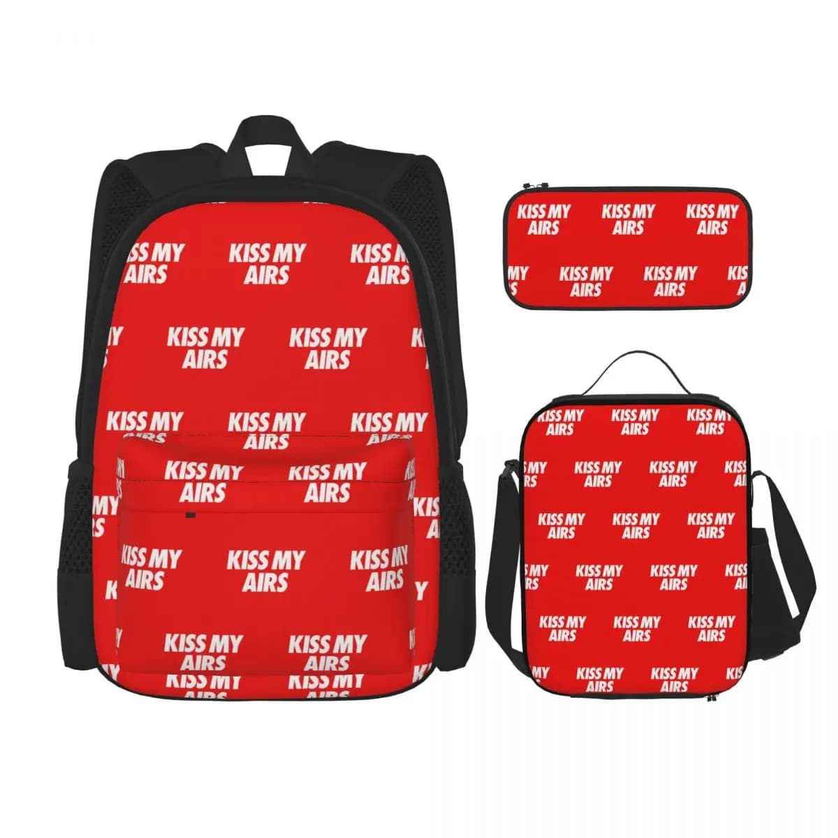 Zaini Kiss My Airs, zaino per bambini, borsa per il pranzo, astuccio, set da tre pezzi
