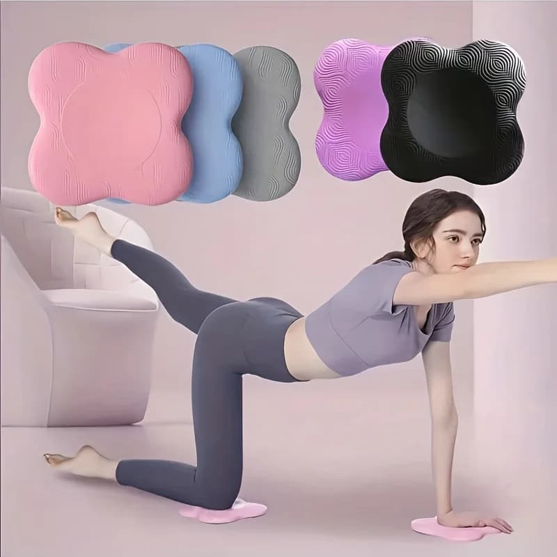 2pcs Thickened Anti Slip Yoga Kneeling Protective Pad Pilates Yoga Knee Pads Slow Rebound Fitness TPE Foam Flat Support Pads