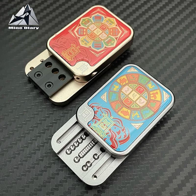 I Nove Palazzi Griglia In Lega di Alluminio Fidget Spinner Meccanico Push Slider Agitarsi Giocattoli Accessori Da Scrivania Da Ufficio Fidgets Slider