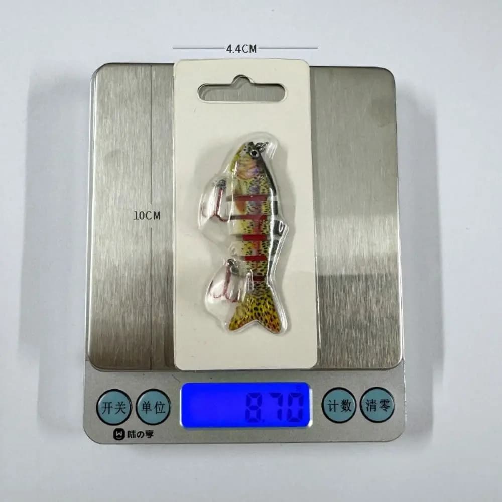 Mini esche da pesca a 6 segmenti per immersioni profonde 6 cm 4,5 g Occhi realistici Esca bionica Occhi 3D Manovella dura in plastica artificiale