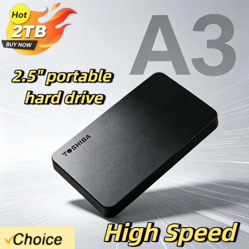 Toshiba per OEM Disco Rigido Esterno A3 Espandibile 2 Pezzi 500GB 1TB 2TB USB3.0 Box Disco Rigido Esterno Portatile da 2.5 Pollici