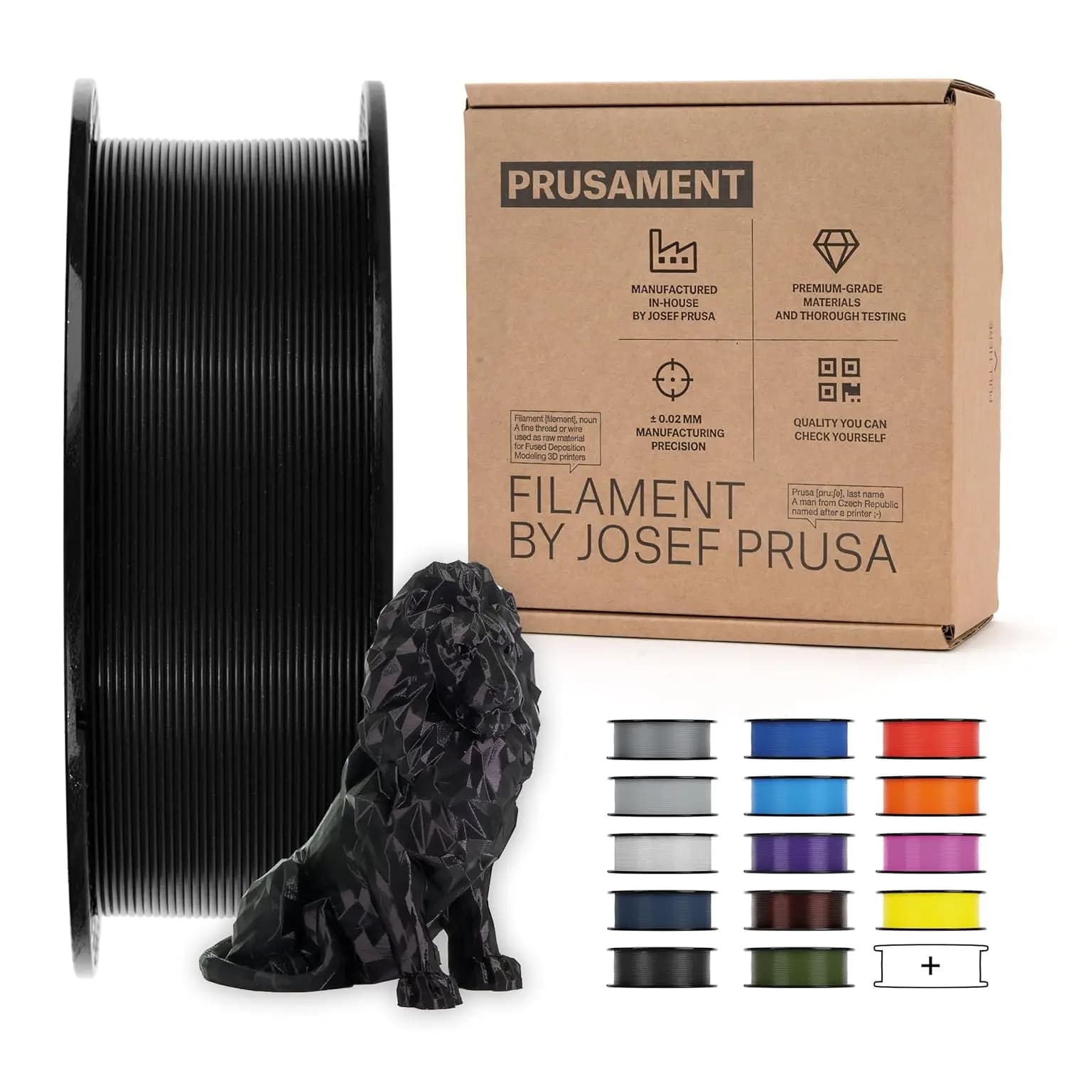 PLA 3D Printer Filament 1.75mm ±0.02mm 1kg Spool, Easy to Print Low Warp, No Tangle, for Beginners & Professionals