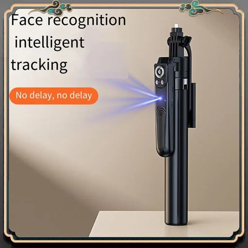 Affidabile-1 pezzo Ai Auto Tracking Selfie Stick Tracciamento automatico Supporto per telefono live in lega di alluminio nero Bluetooth 5.0 Gimbal St