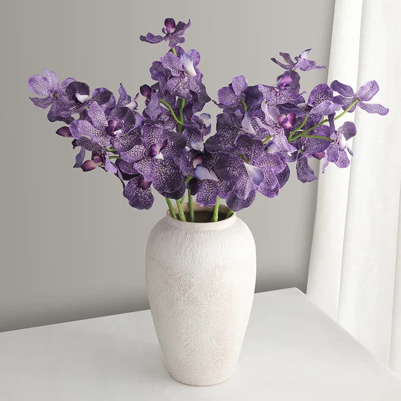 1PC Finto 7 teste Vanda Orchidea Realistica Phalaenopsis Fiori Real Touch Orchidee Festa di Nozze Disposizione Dei Fiori Complementi Arredo Casa Design