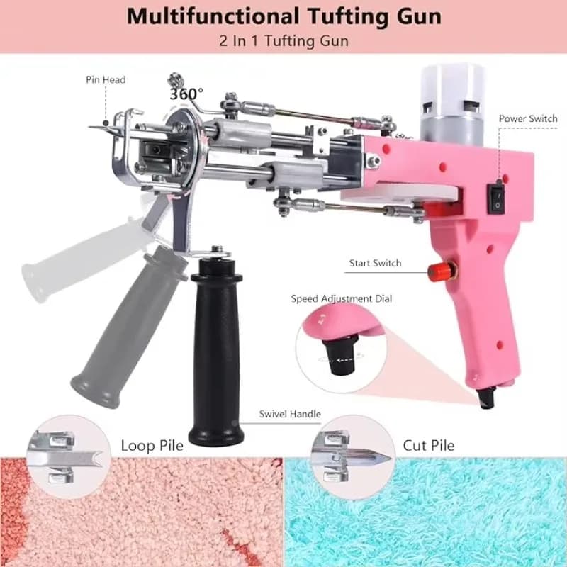 Full Set of Rug Tufting Tools Kit Rug Carpet Making Tufting Weaving Embroidery Machine Starter Kit for Beginners and Amateur