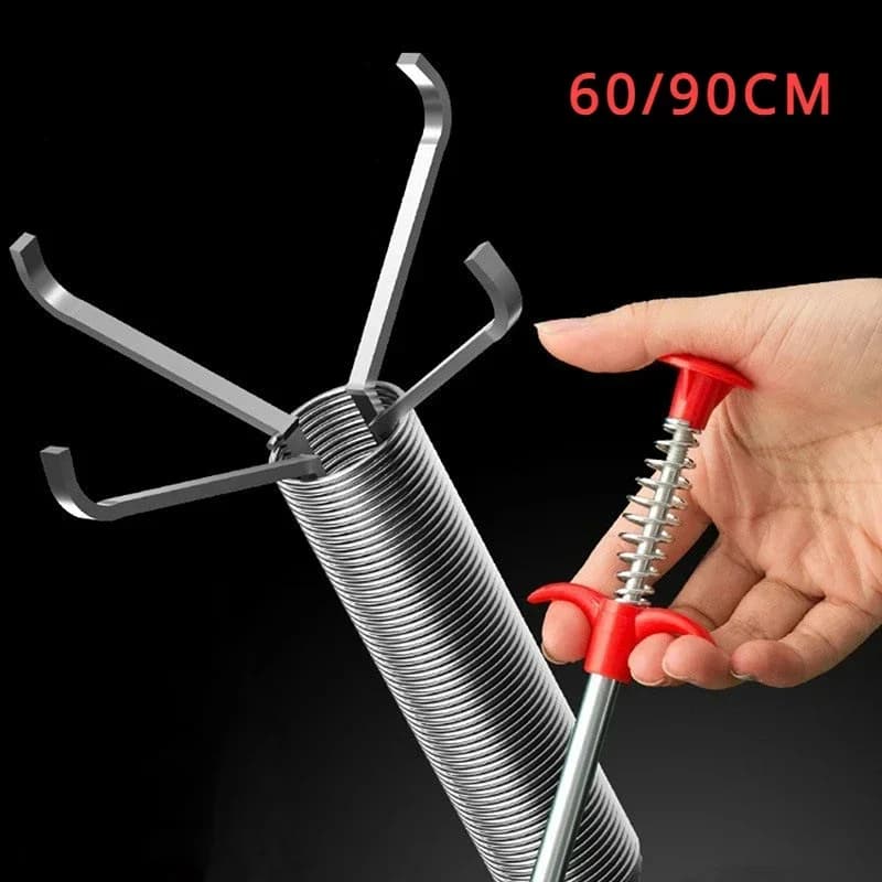 60/90 CENTIMETRI Lavello Della Cucina Tubo di Pulizia Stantuffo e Lavelli Fogna Wc Sblocco con Maniglia di Presa Pickup a Quattro Mascelle Sblocker