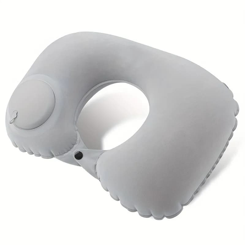Cuscino gonfiabile da viaggio Cuscino di protezione per il collo Cuscino gonfiabile a forma di U Cuscino per il collo dell'auto Cuscino per aereo in PVC floccato