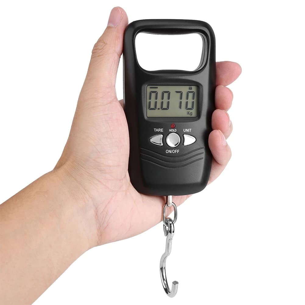 Bilancia Digitale Portatile WEIHENG 50kg con Display LCD e Retroilluminazione (Nera)