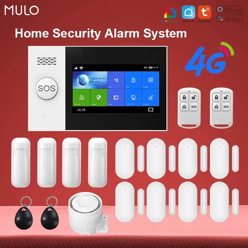 Mulo Smart Home WIFI sistema di allarme domestico Wireless PG107 Tuya 4G supporto per allarme antifurto Alexa e Google adatto per Garage