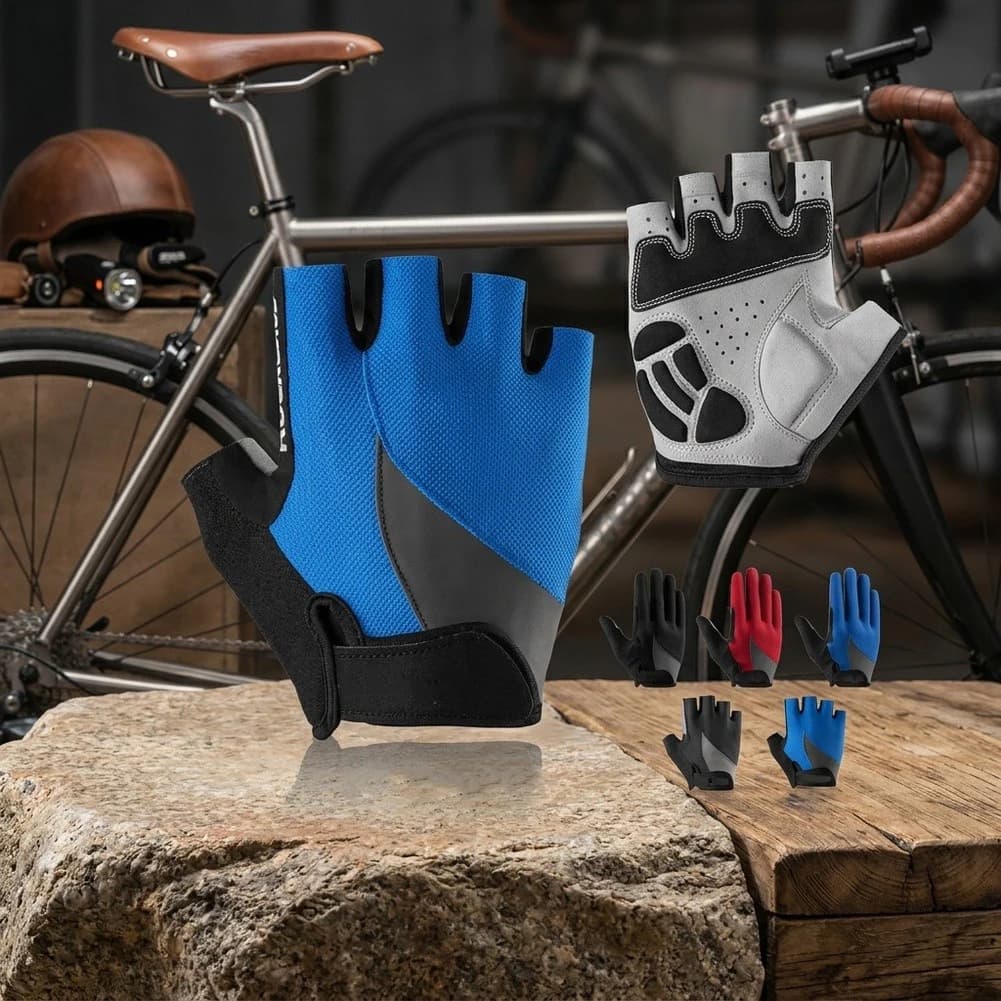 Anti-Slip Gym Gloves Breathable Half Finger Gloves For Cycling Bicycle Fishing Outdoor Sport Fingerless Gloves Fitness Accessory