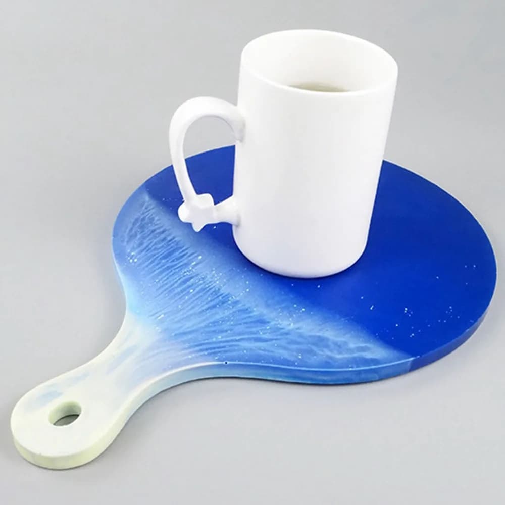 Stampi in Silicone Rotondi, Grande Stampo in Silicone, Tagliere Rettangolare, Vassoio per Frutta e Snack con Fori per Manici, Tagliere per Formaggi