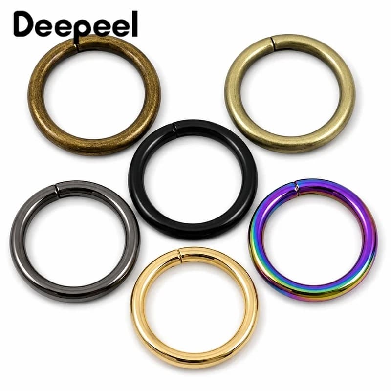 50Pcs 13-50mm Zinc Alloy O Ring Buckles Round Metal Loops for Handbag Strap Dog Collar Webbing Chain Leather Craft Hardware DIY