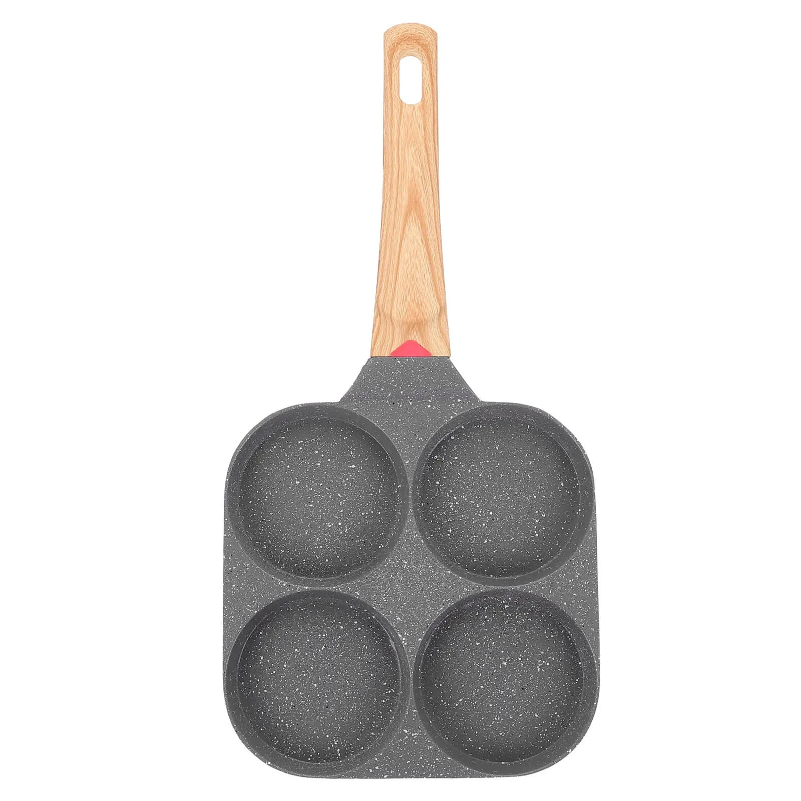 Padella Antiaderente per Uova a 4 Scomparti, Multifunzionale per Colazione, con Manico Resistente al Calore, Ideale per Pancake