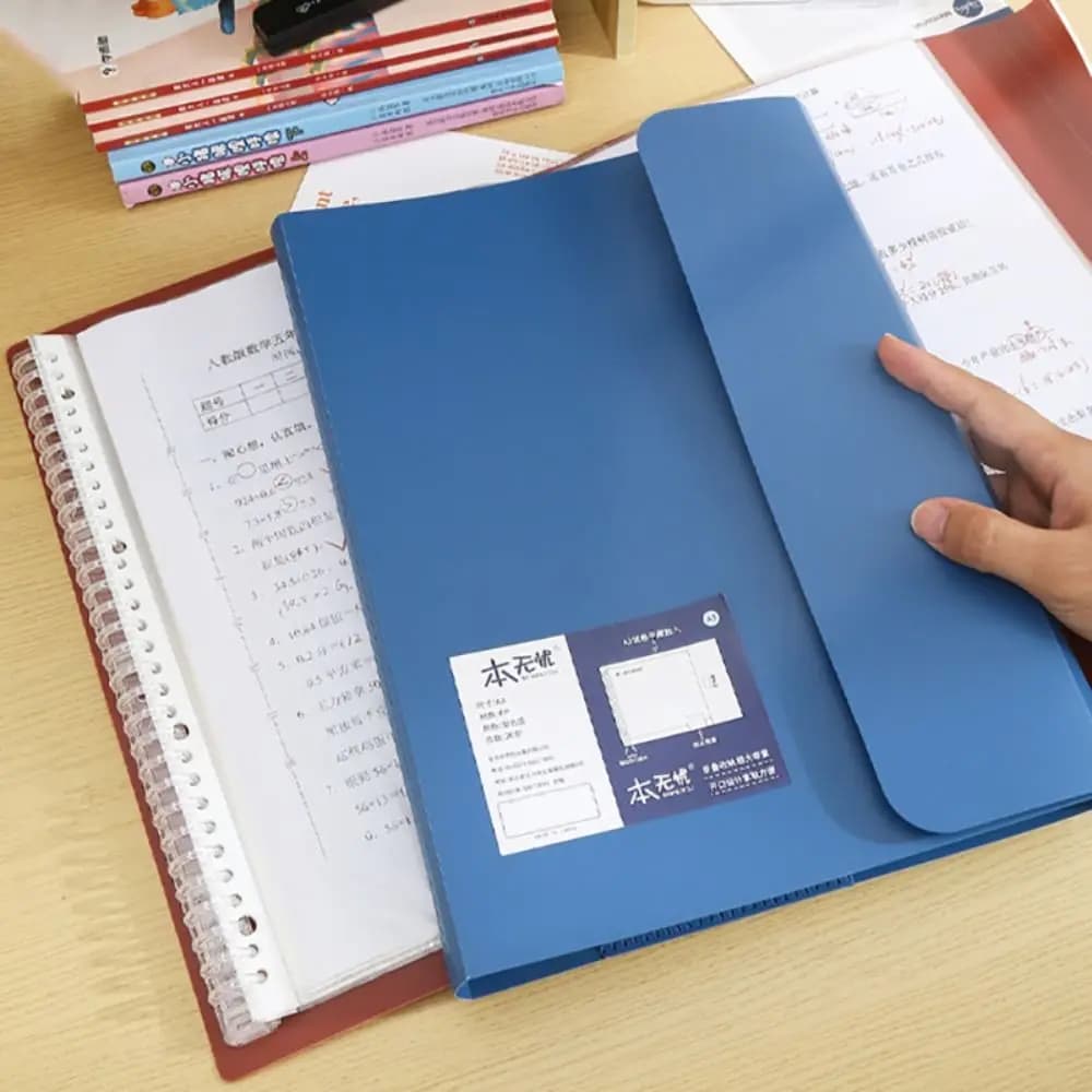 Nuova cartella di file A3 a fogli mobili Borsa di archiviazione di carta per esami di cancelleria trasparente per studenti Borsa di file staccabile Studenti