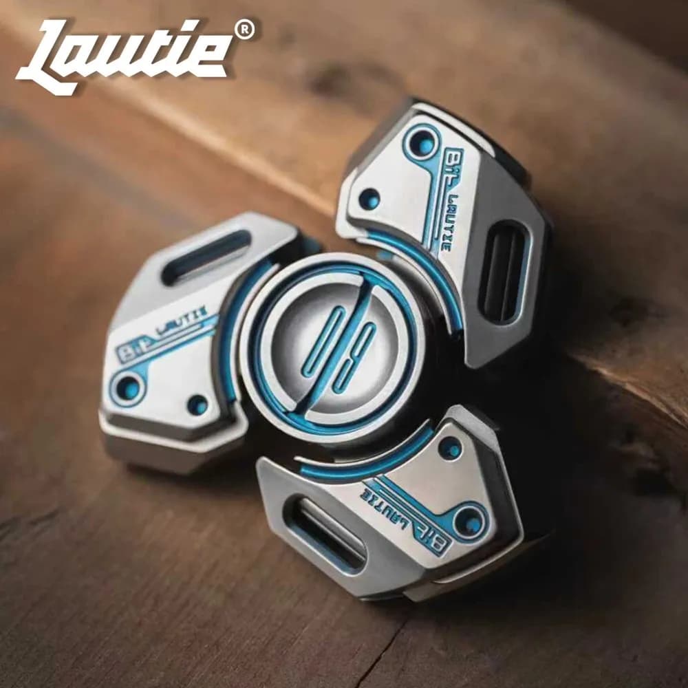 LAUTIE Bit-09-Ti Fidget Spinner Mecha Style Titanio Blu Fidget Giocattoli per adulti Gadget per alleviare l'ansia Accessori da scrivania