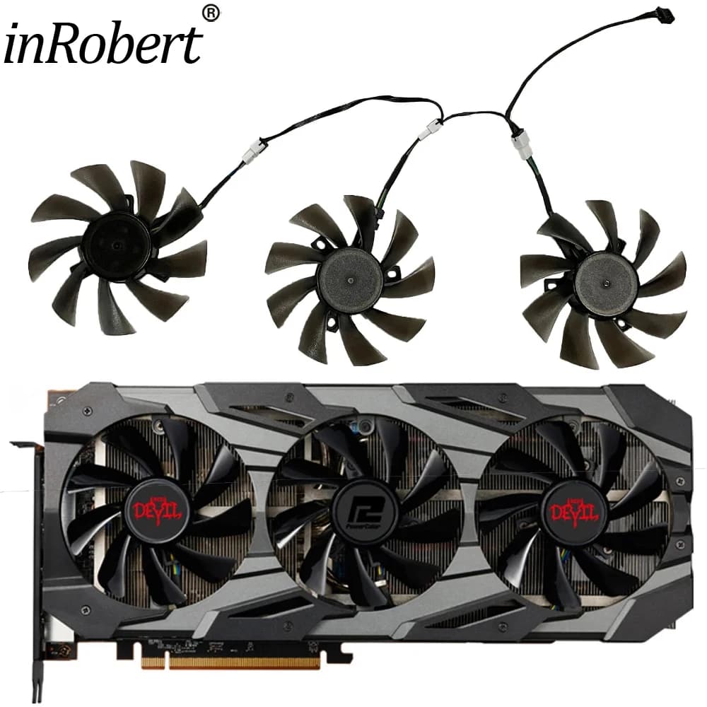 DIY 85MM T129215SU Video Card Fan For Powercolor RX 5700 XT Red Devil 8GB GDDR6 RX5700XT Graphics Card Replacement Cooling Fan