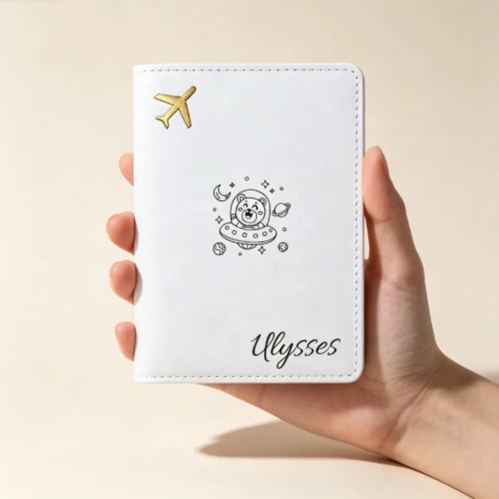 Personalized Name Laser Engraved Passport Holder, Exquisite Passport Cover,Ideal Gift For Son Christmas Gifts for Family Members
