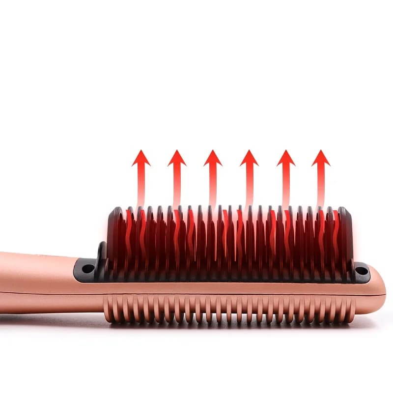 Professional portable anti-coating heating electric hot brush to smooth hair smoothing smoothing styling