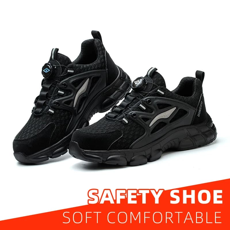 Breathable safety shoes in knitted fabric for construction and industrial yards