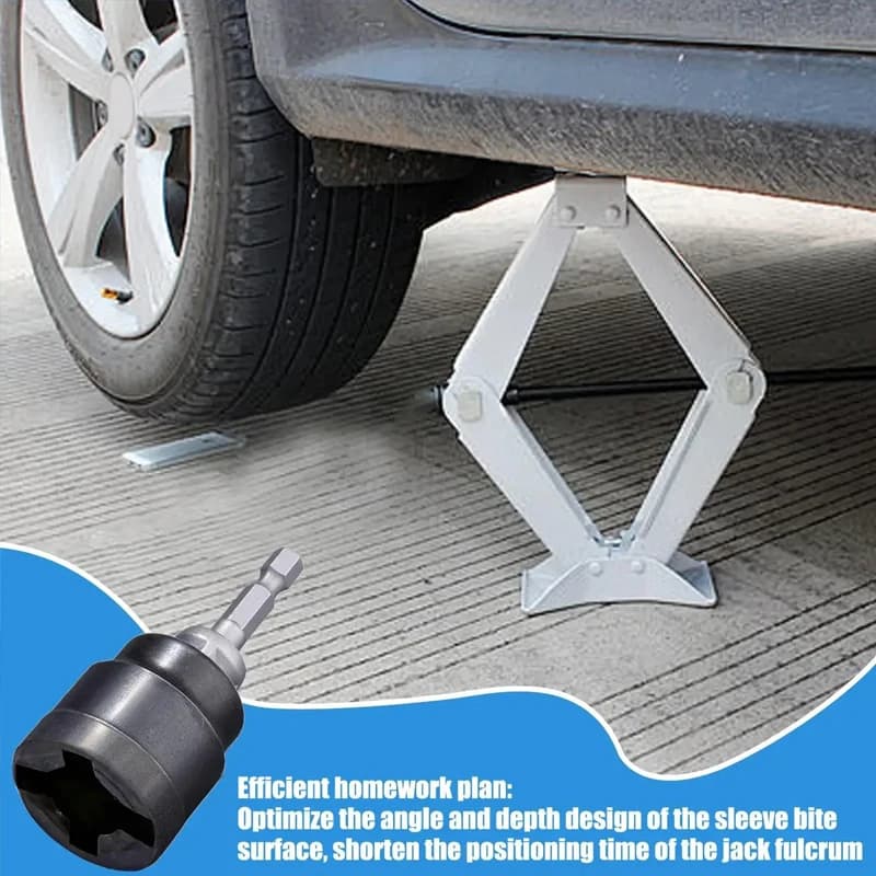 Set di chiavi a bussola per martinetto a forbice per auto - Adattatore per trapano in acciaio al carbonio resistente per riparazioni auto, strumento a cambio rapido