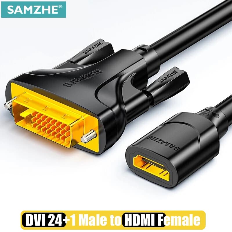 SAMZHE cavo DVI compatibile HDMI DVI maschio a HDMI femmina adattatore 1080P per proiettore DVD HDTV PlayStation 4 PS4/3 TV BOX