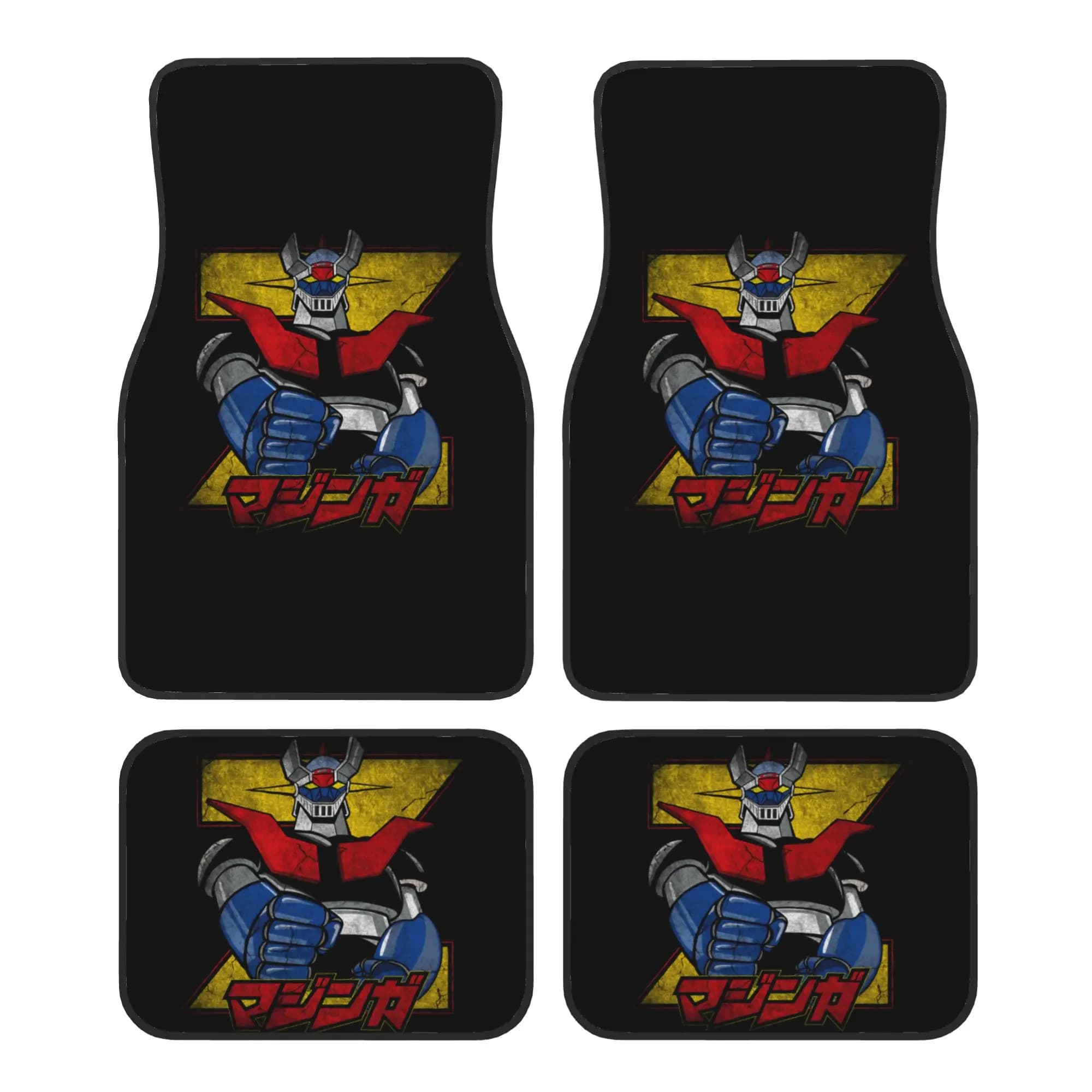 Crystal Velvet Car Floor Mats 4 Pcs Rugs Goldorak Grendizer Anime UFO Robot Goldrake Universal Car Front Rear Carpets Foot Mats