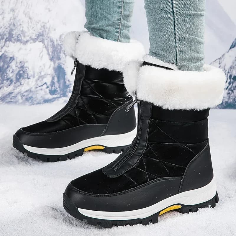 Winter Snow Boots Women High-top Ankle Boots Ladies Thick Plus Warm Snow Hiking Boots Outdoor Walking Shoes Sneakers Size 36-42