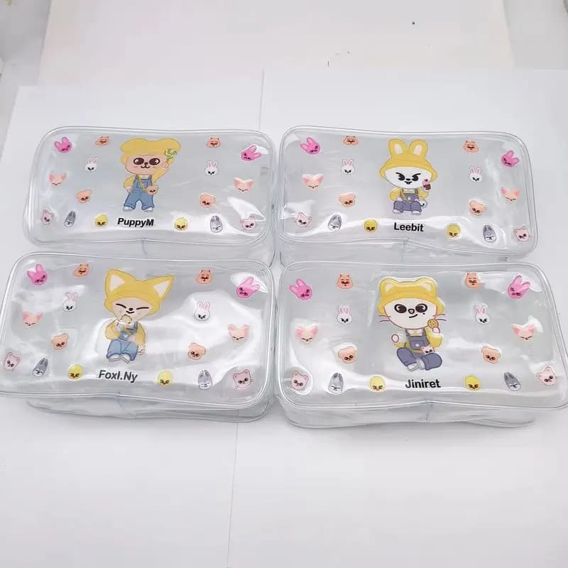 Astuccio Portatile Skzoo Cartoon Figure Korean Wolfchan Leebit Dwaekki Stray, Borsa per Trucchi, Serie Regalo per Bambini