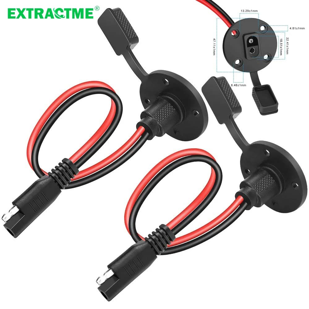 Cavo di prolunga SAE 12AWG Cavo adattatore per spina SAE da incasso per pannello solare a connessione rapida resistente alle intemperie per batteria per auto Moto