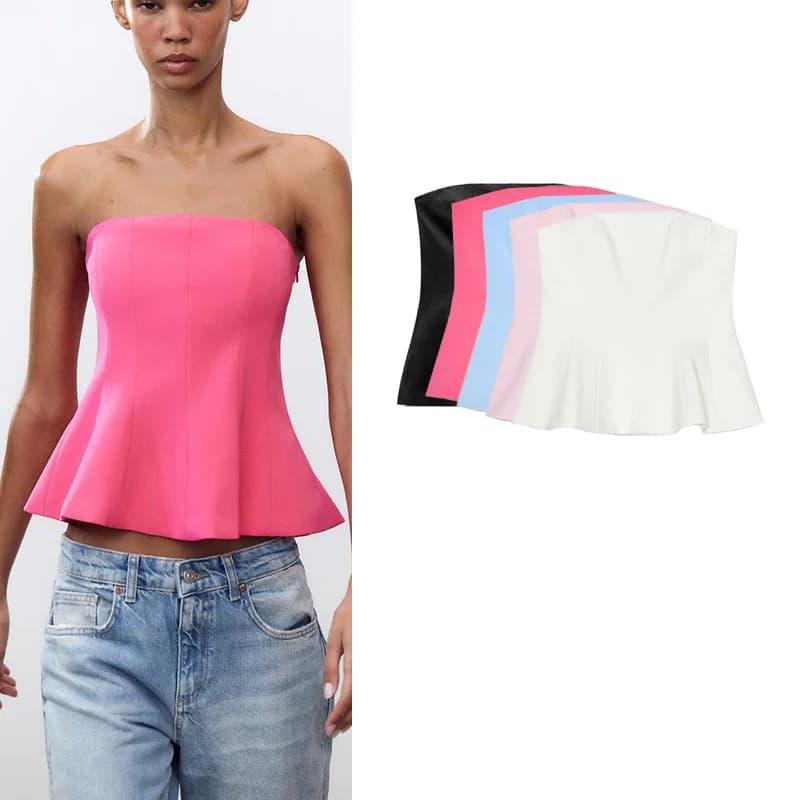 Spring Summer Women's ort Skirt Sle Hem Tube Top Zipper Design Slim Fit Street Sle Pure Color ort Length Faion