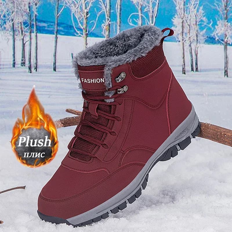 Stivali da neve da donna invernali per Sneakers in pelle impermeabile stivali da uomo Super caldi coppie all'aperto stivali da trekking scarpe da lavoro Size37-47