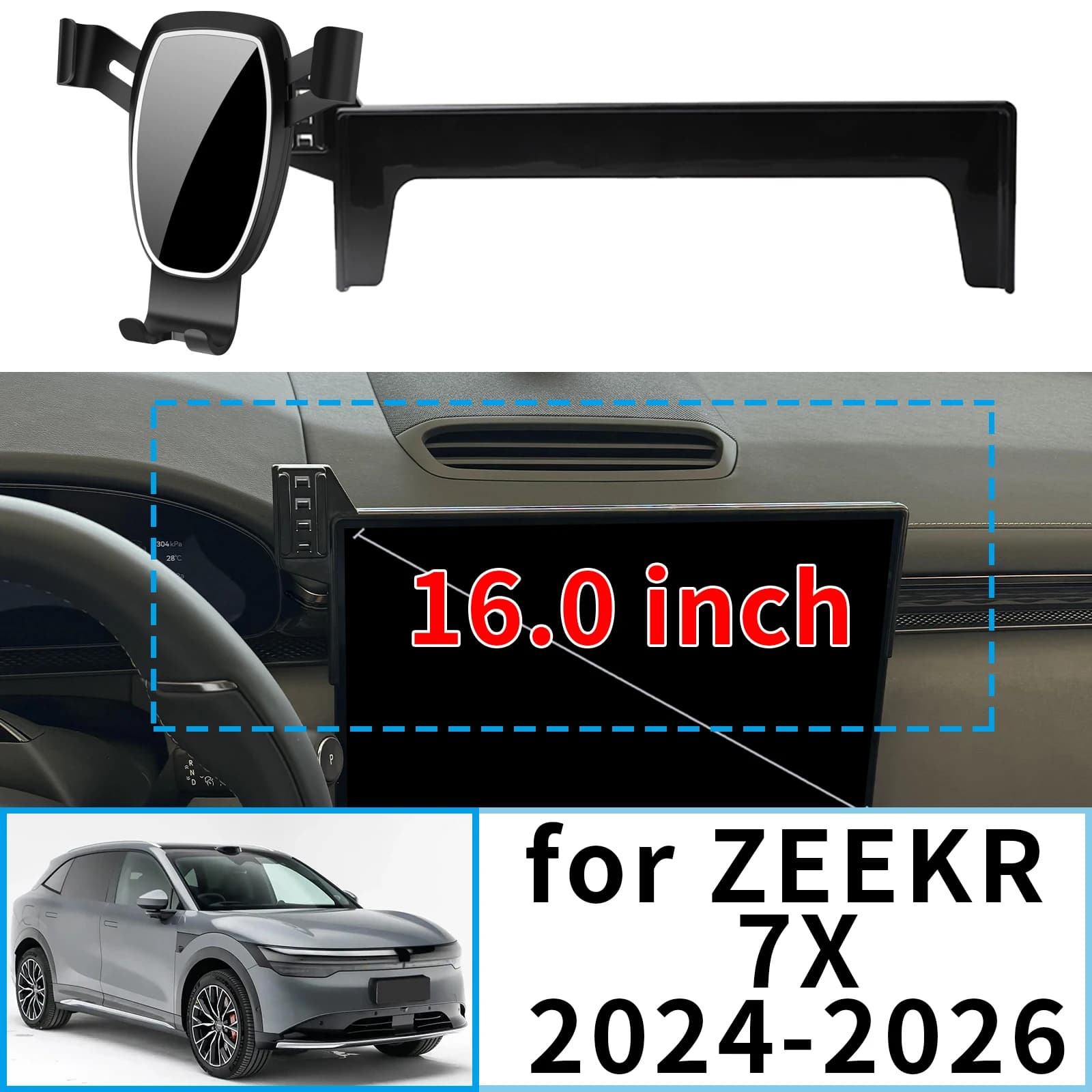 fit for ZEEKR 7X 2024 2025 2026 16inch ​​Navigation Bracke Screen Base Phone Holder Mount Car ​​accessoires