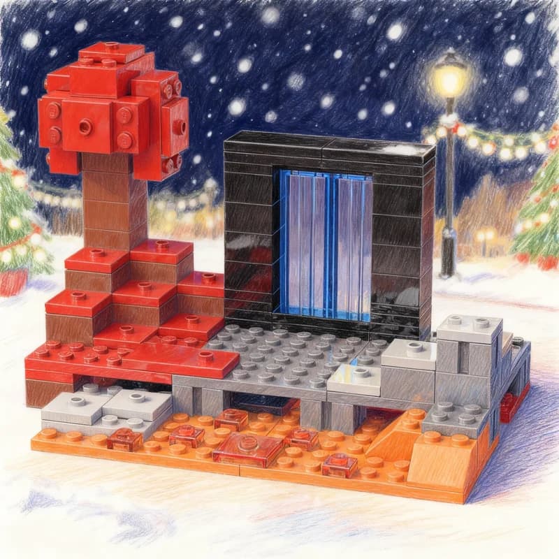 112pcs MOC Nether Portal My World Model Building Blocks Creative DIY Gift Display Decor Assemble Premium Adult Kids Desk Home