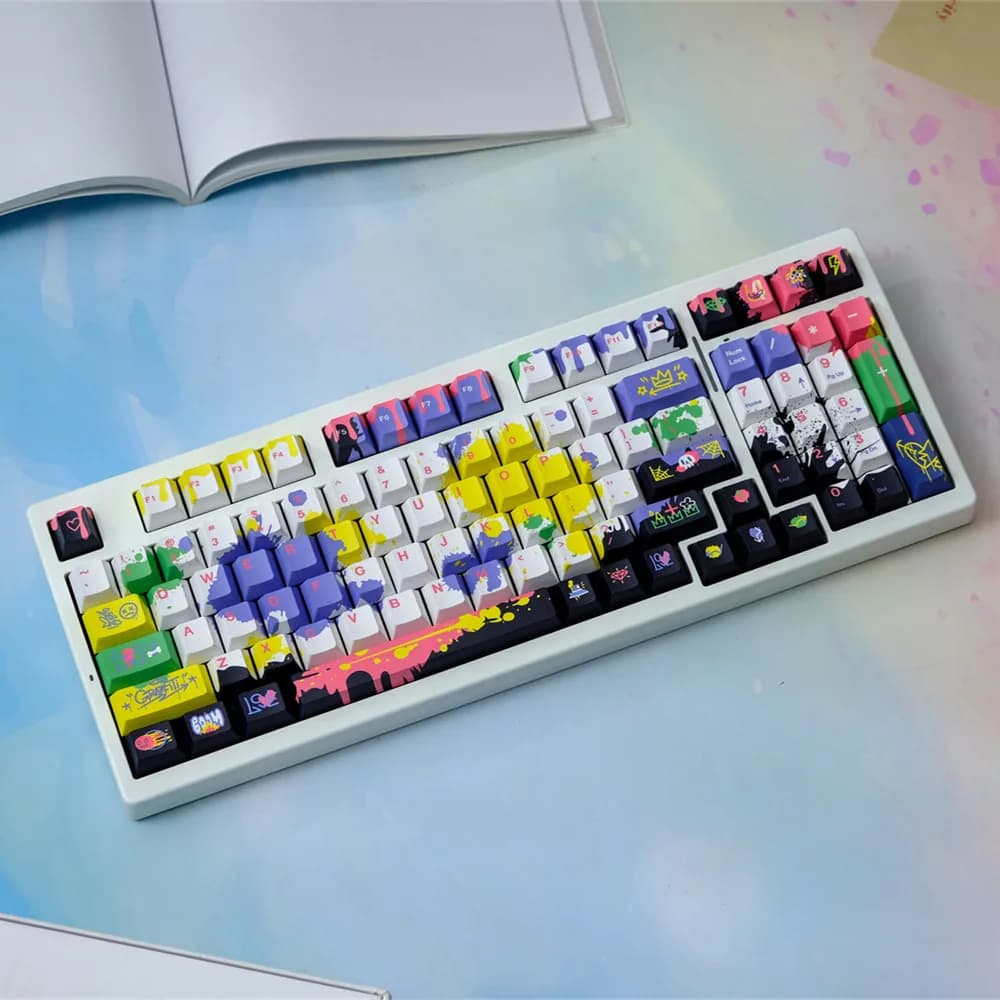 Premium Doodle Keycap 148 tasti Cherry Profilo PBT Set completo di sublimazione della tintura per tastiera meccanica Wooting60