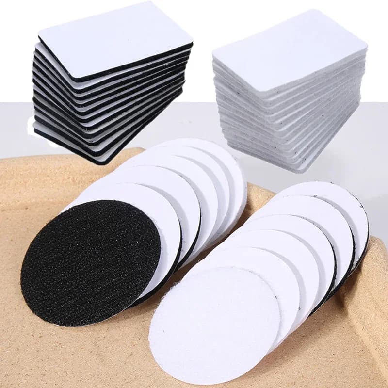60mm 40mm autoadesivi punti di fissaggio adesivi nastro adesivo bianco nero adesivo antiscivolo per uso domestico gancio e anello divano tappeto