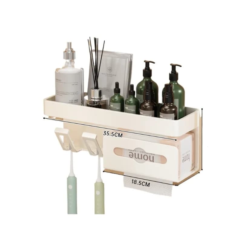Toothbrush shelf No drilling, conduit, storage for brush cups, wall electric toothbrush shelf