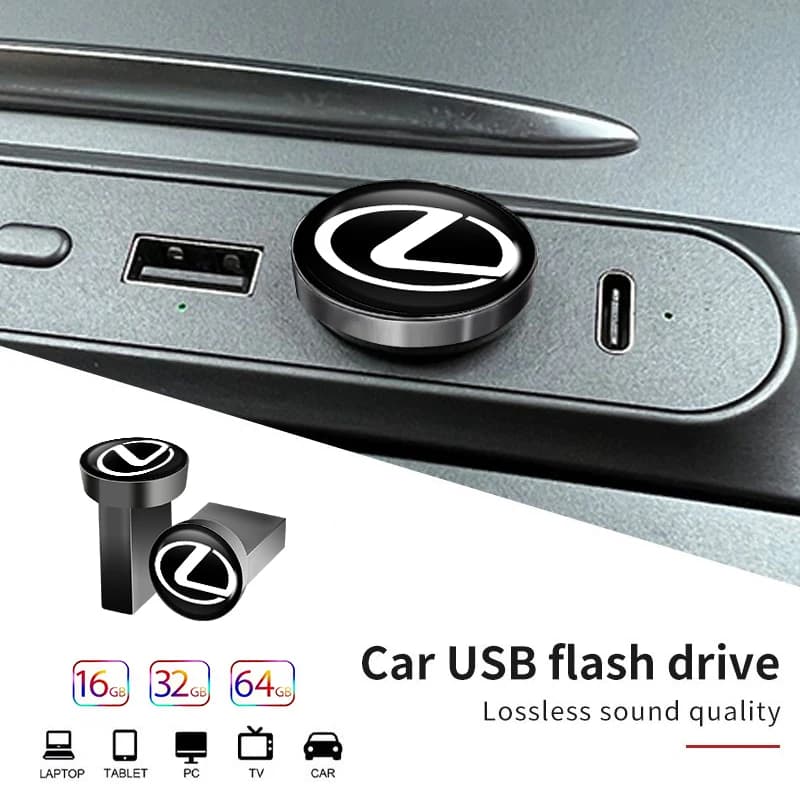 Chiavetta USB per Auto da 16/32/64GB, Mini Memoria Musicale, Accessori per Lexus UX250h RX450h CT200h RX400h NX300h RX350 RX300 GX47