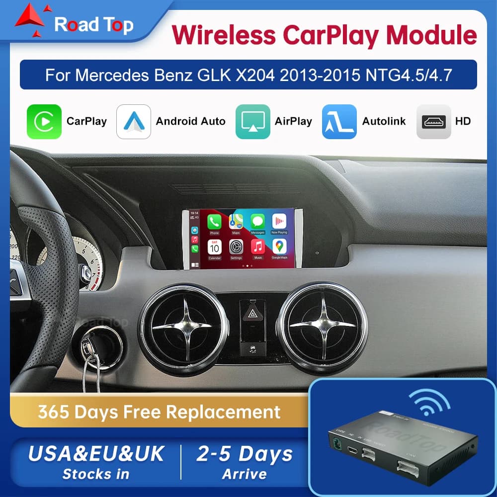 Wireless Android Auto for Mercedes Benz GLK X204 NTG4.5/4.7 2013-2015 with Carplay Interface Mirror Link AirPlay