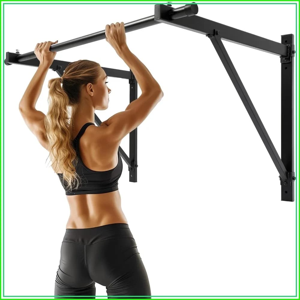 Heavy Duty 46'' Wall Mounted Pull Up Bar for Home Gym, Chin Up Bar, Upper Body Workout, 500lbs Capacity