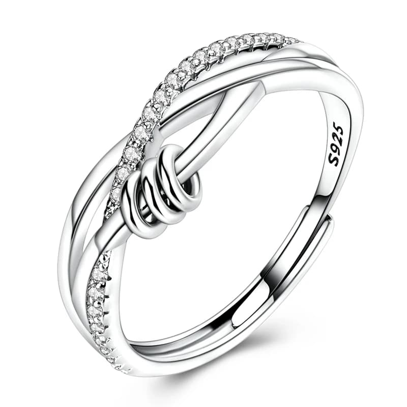 Anelli aperti avvolti in argento sterling 925 originali per regali di anniversario di compleanno di gioielli da donna