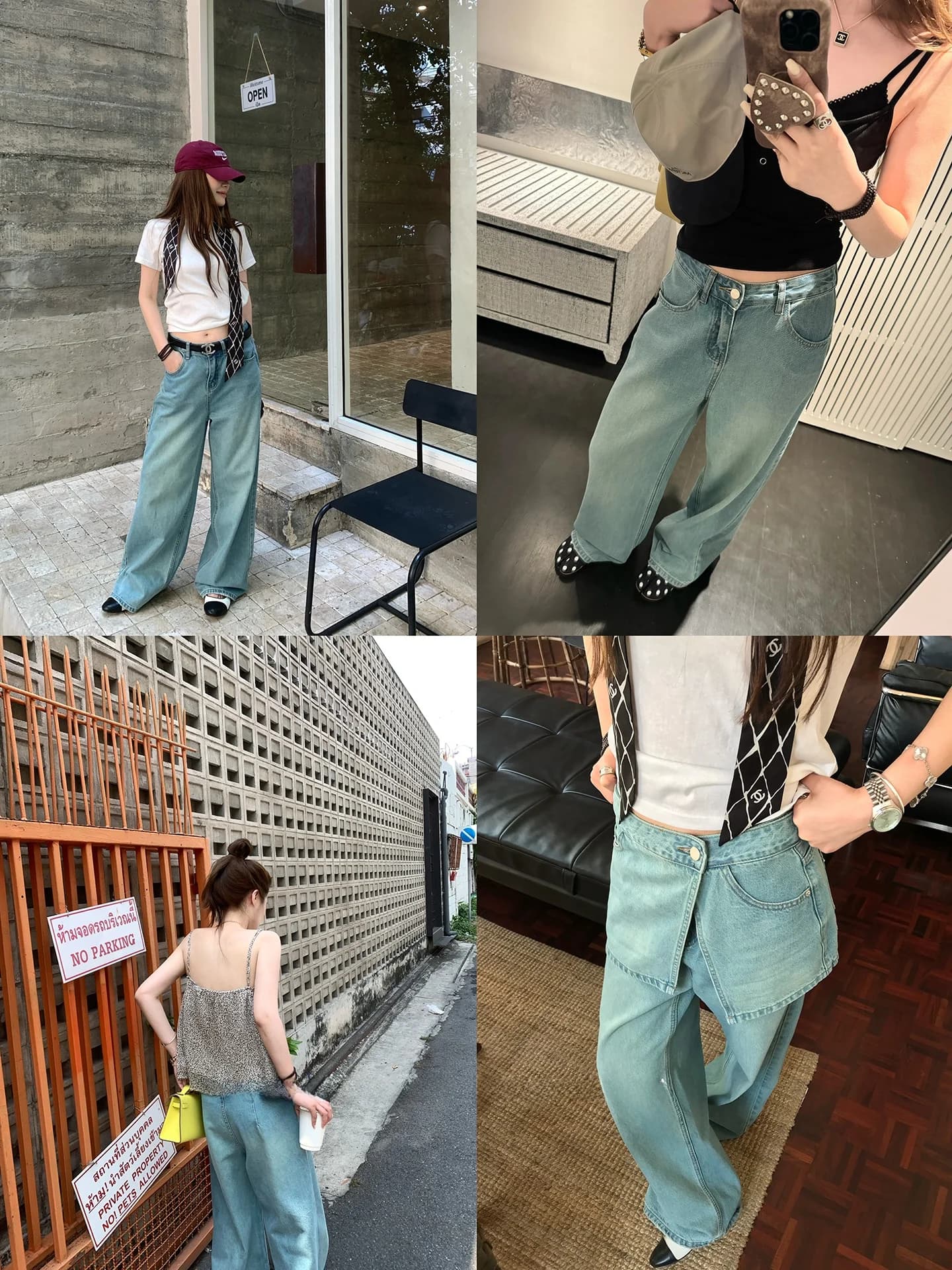Real Changable Summer Night Long Day Detachable Jeans Washed Blue Korean Style Loose Fit Ladies Jeans with Pockets