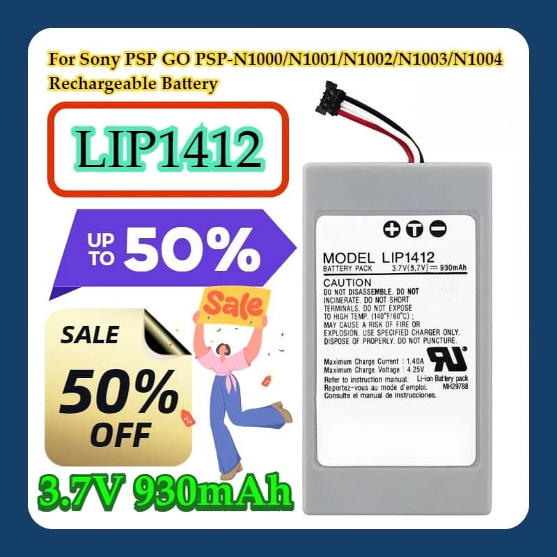 4 pezzi per Sony PSP GO PSP-N1000/N1001/N1002/N1003/N1004 3.7V 930mAh batteria ricaricabile