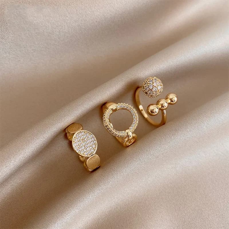 Anelli di apertura irregolari cavi di moda per le donne Anello geometrico in acciaio inossidabile dorato Regali semplici di gioielli di Natale per feste di lusso