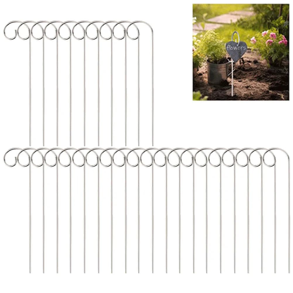 Espositore per Etichette da Giardino, Porta Cartelli da Giardino con Gancio Argentato, Posizionamento Stabile, Facile Installazione, Riposizionabile