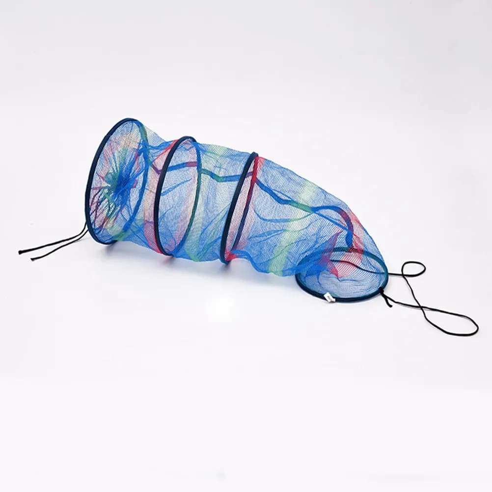 Cesto da Pesca Pieghevole a Tre Strati Colorato, Rete in Nylon Leggera e Portatile per Attrezzatura da Pesca all'Aperto 25x65cm, Nylon Premium